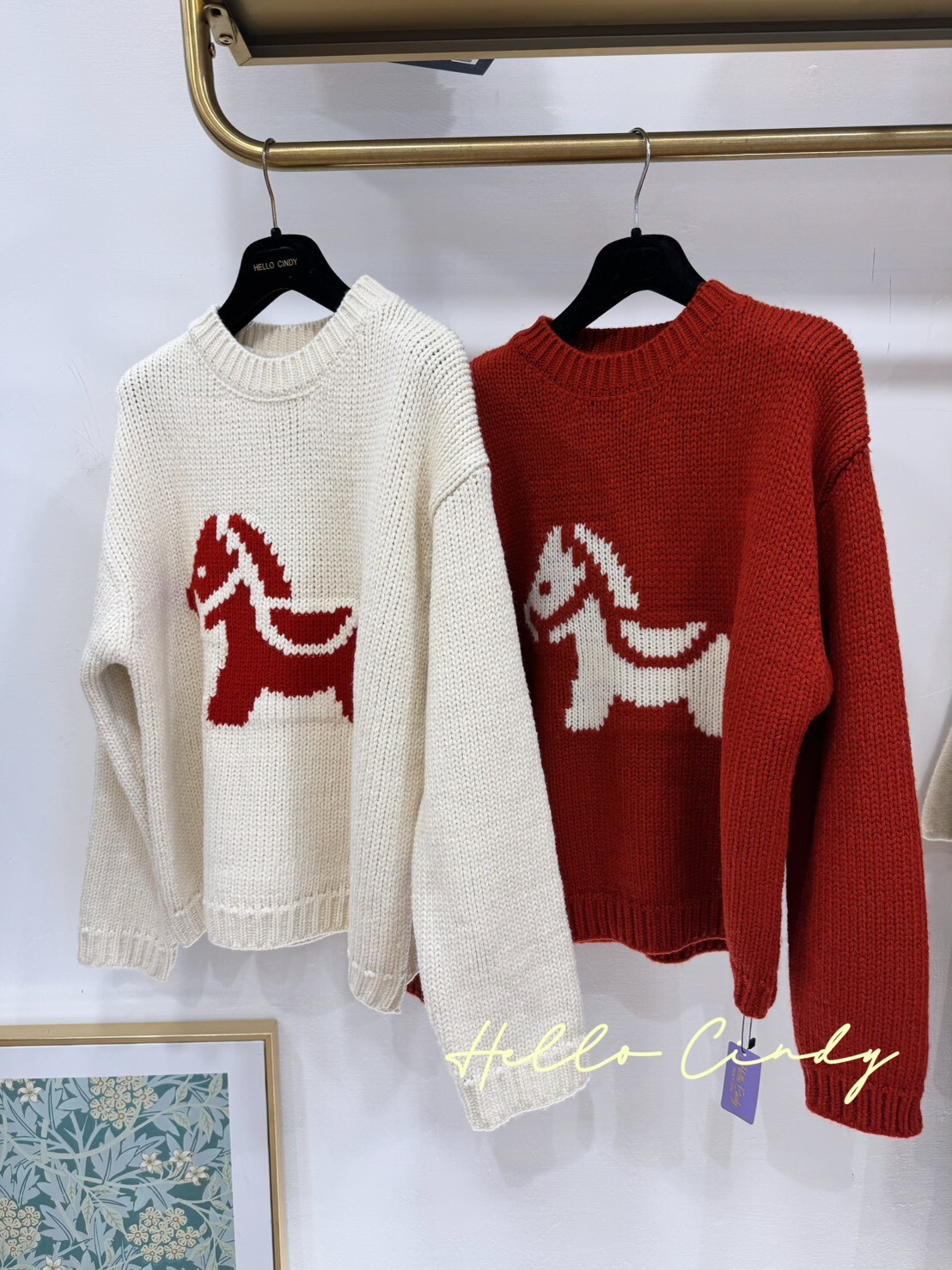 B01113 可可愛的小馬粗針織上衣