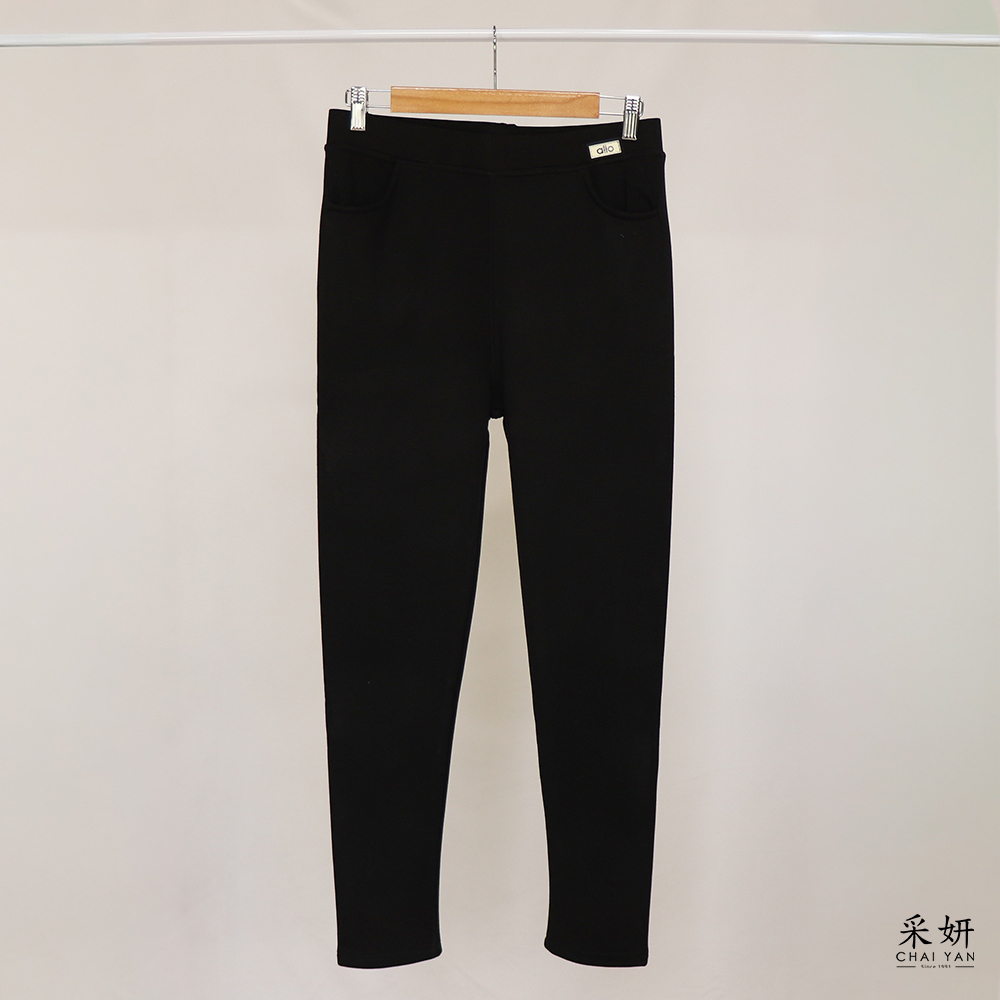 字母標刷毛保暖貼腿褲