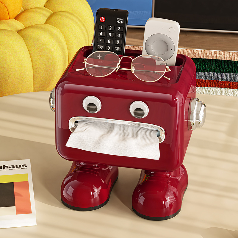 多功能塑膠機器人創意抽紙盒