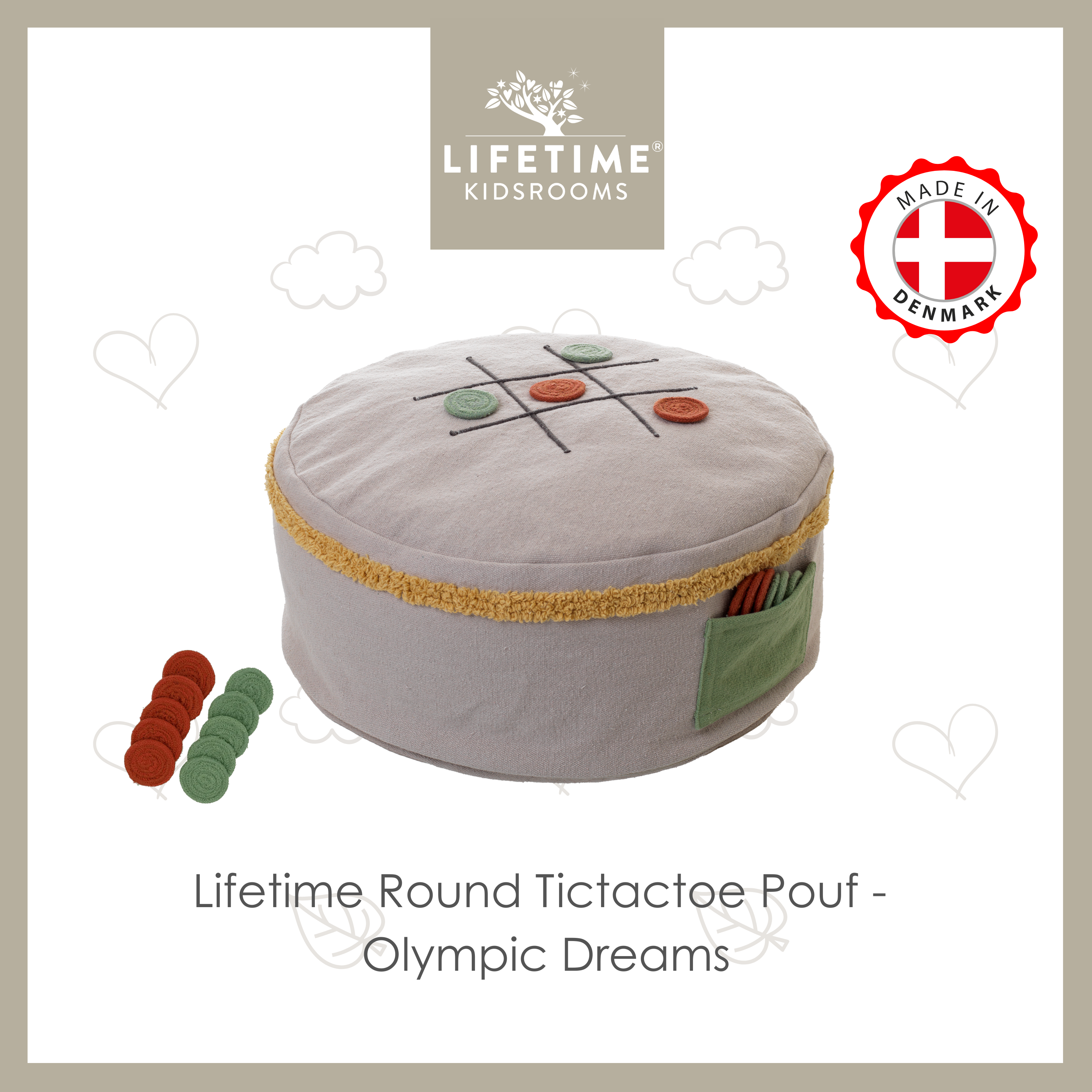 Lifetime Round Tictactoe Pouf - Olympic Dreams