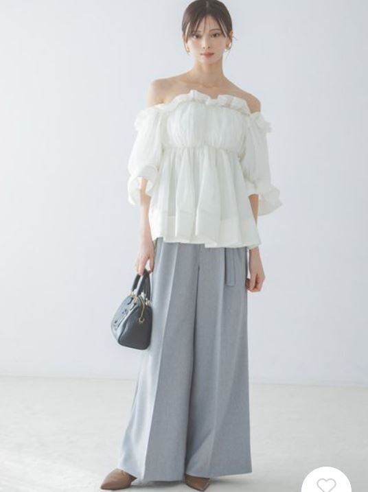 [預購] SNIDEL 蓬量感抓皺荷葉邊長版上衣