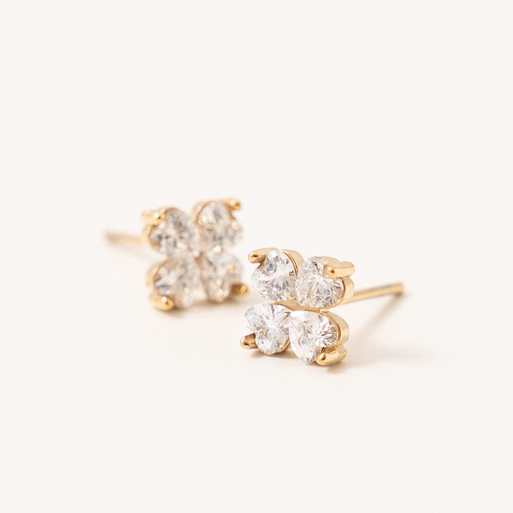 miramira微光｜白鑽四葉草耳環D5641-金88699