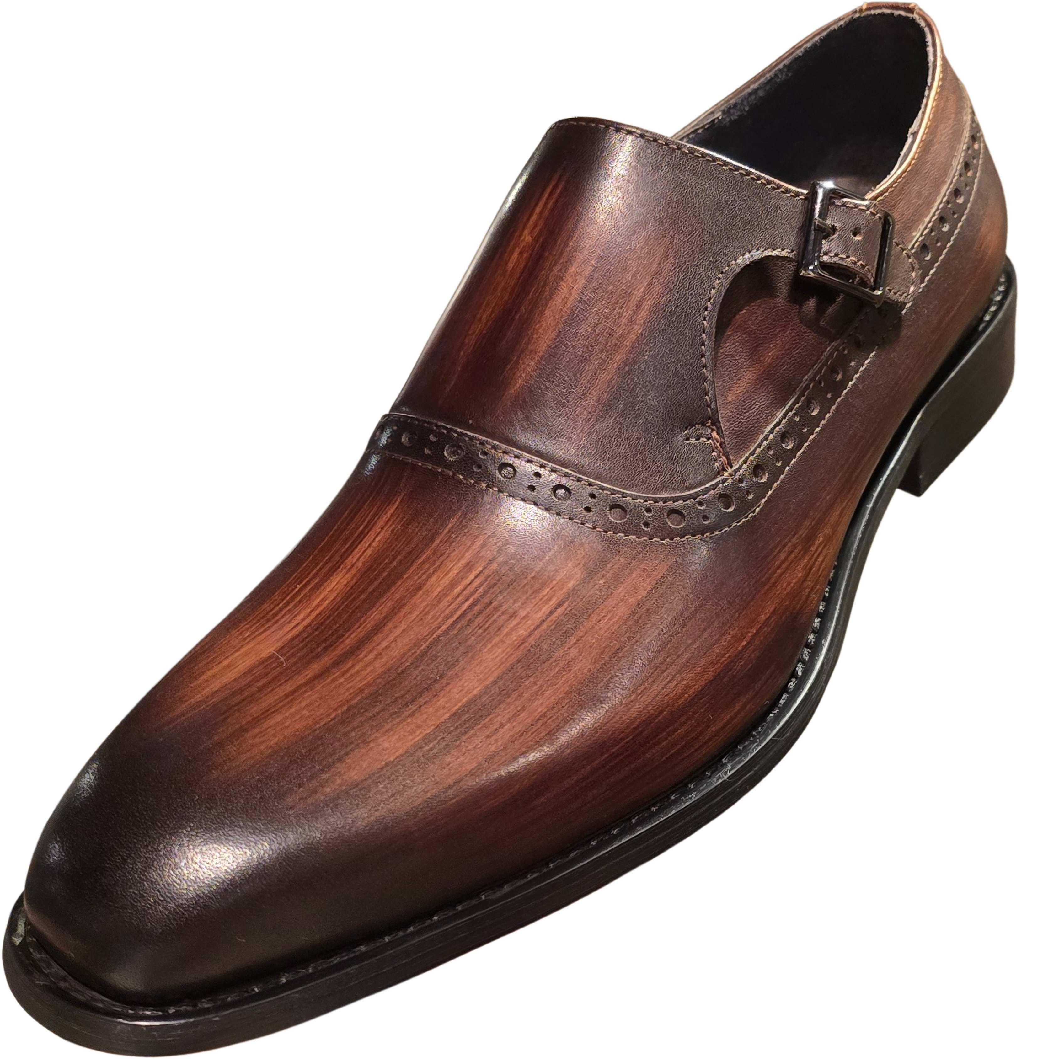 Revic 男裝皮鞋 | OF-39 | 啡色素面單扣皮鞋