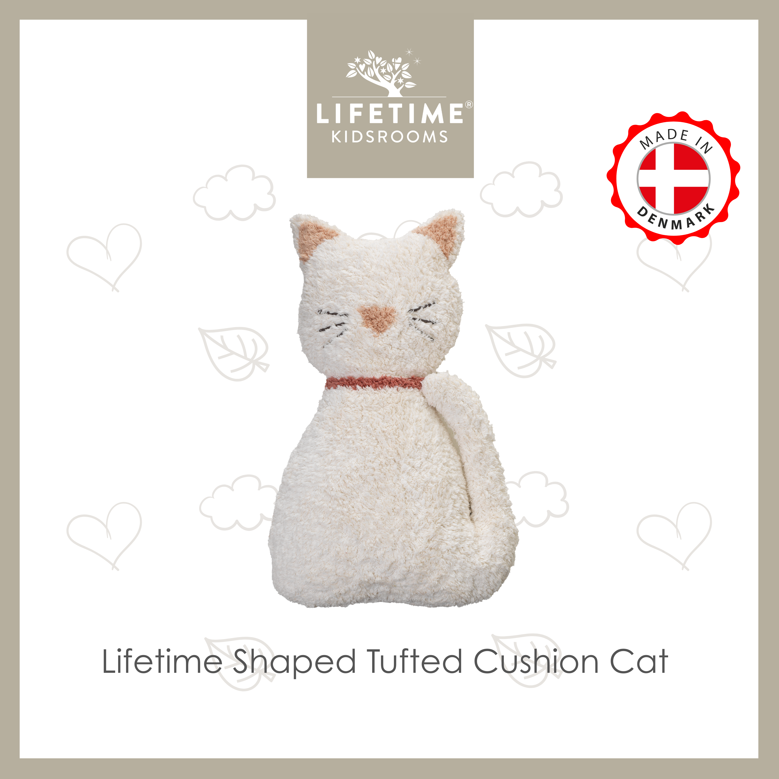 Lifetime Cat Tufted Cushion - Cat & Bow