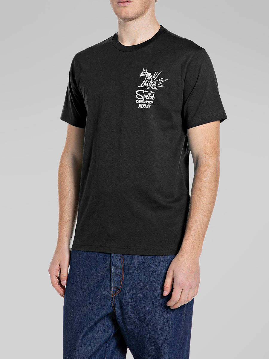 美式車庫風格印花短袖T-shirt