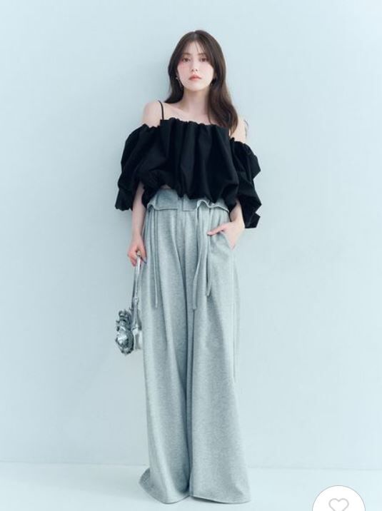 [預購] SNIDEL立體腰線設計寬版長褲<2月中旬出貨>