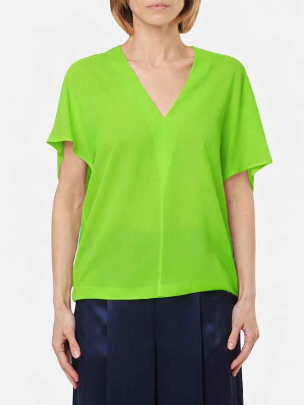 Semicouture V領寬上衣(綠)