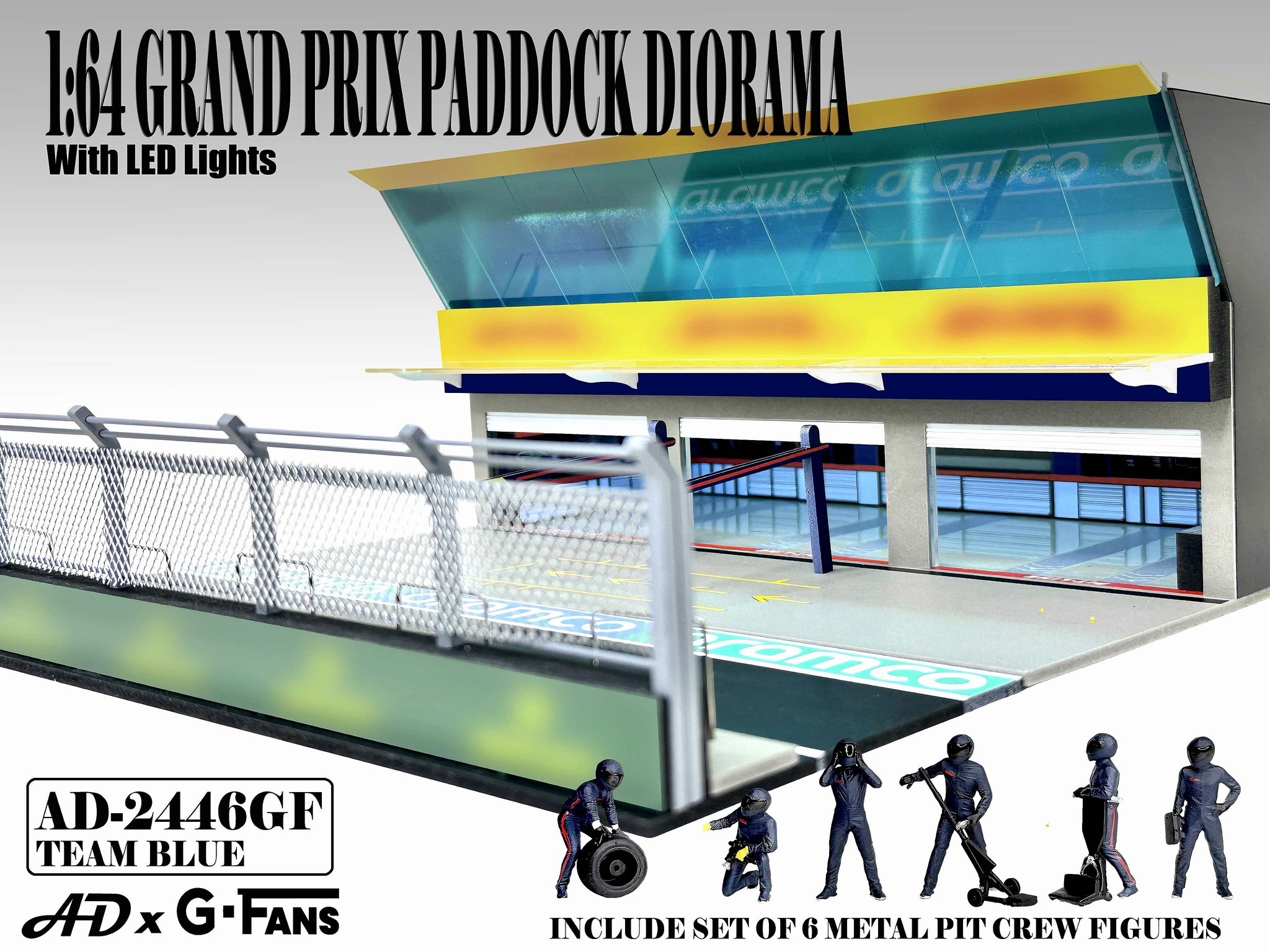 預訂:1/64 American Diorama Grand Prix Paddock Diorama – Team Blue (AD-2446)