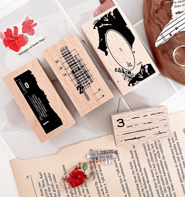 哈秋HA7UU．Take notes系列印章 05~X 櫸木印章 共四款