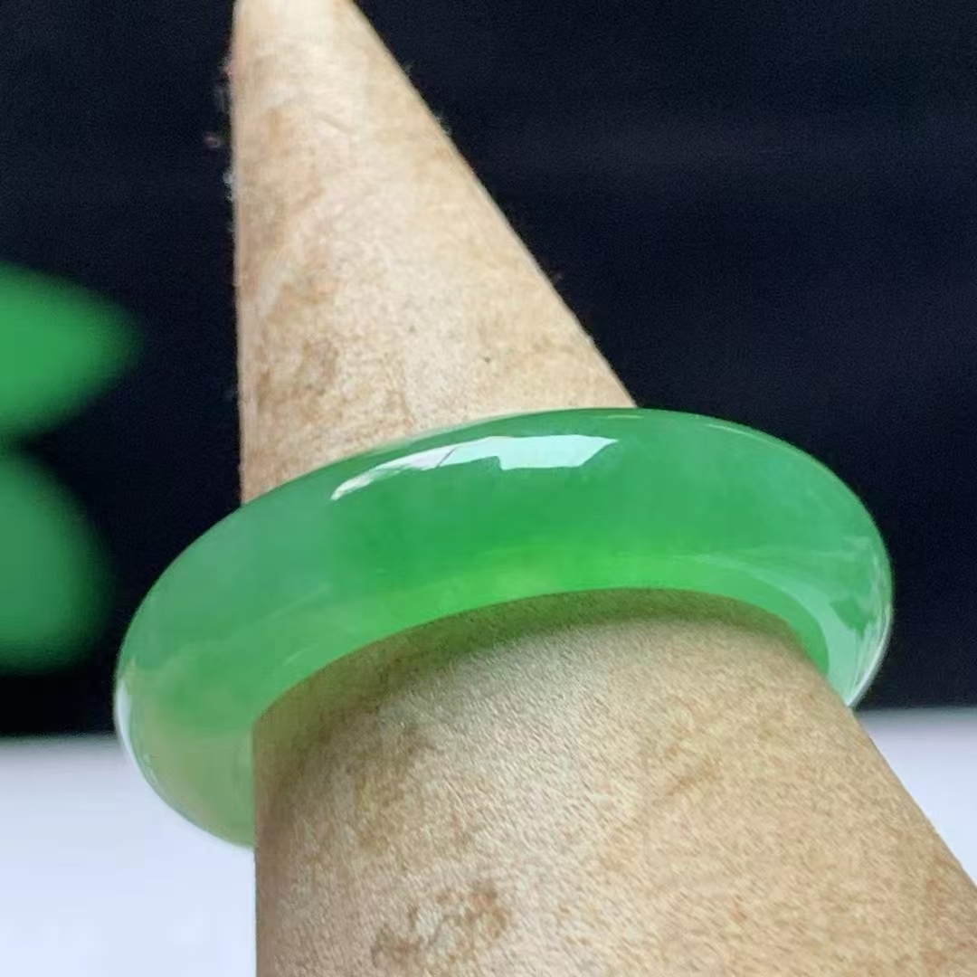 翡翠冰種飄綠戒指 (圈口 16號),天然翡翠A玉, 緬甸玉, Jade, Jadeite