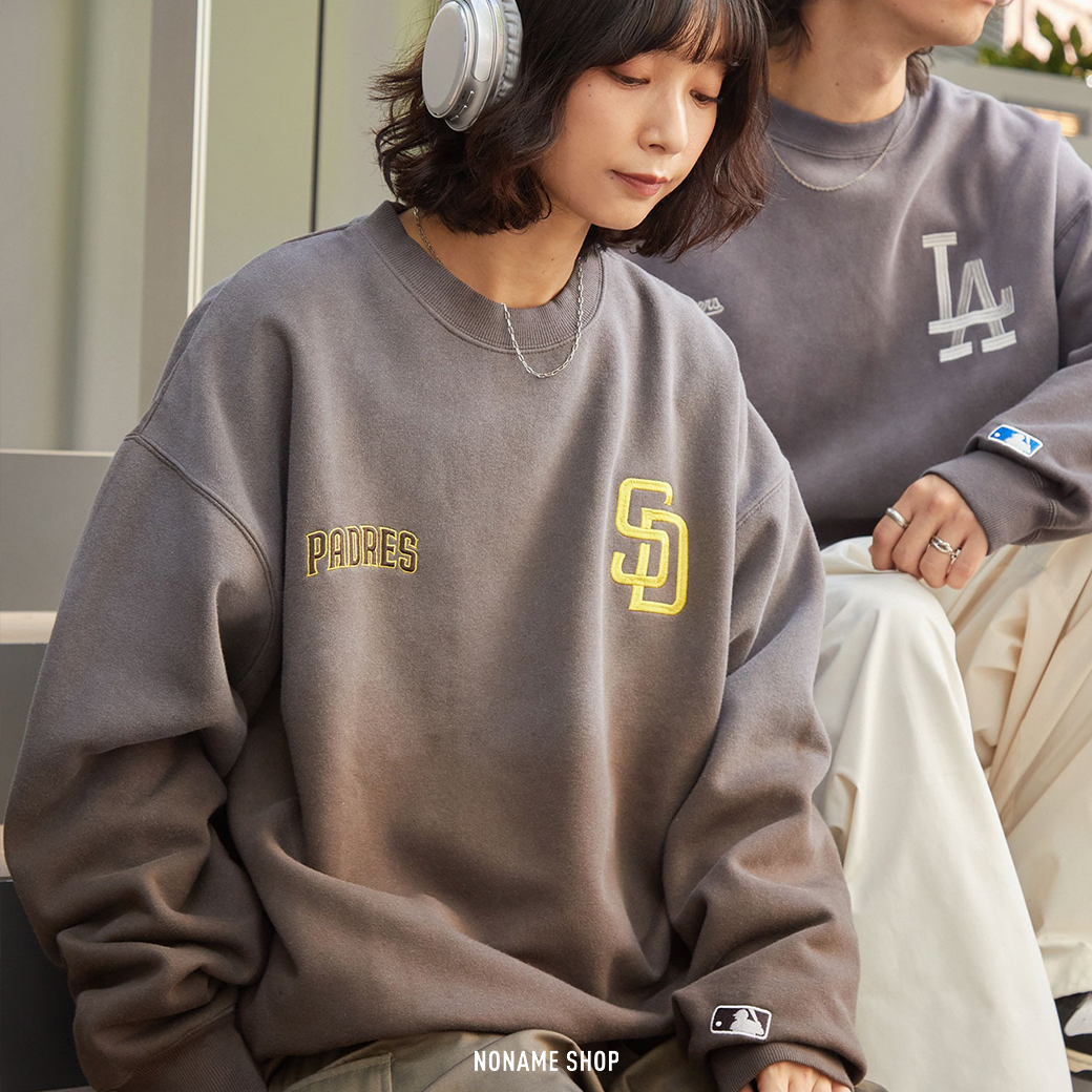 MLB 美國職棒大聯盟 刺繡 寬鬆 漸層 刷毛 長袖 衛衣 三色 (男款)