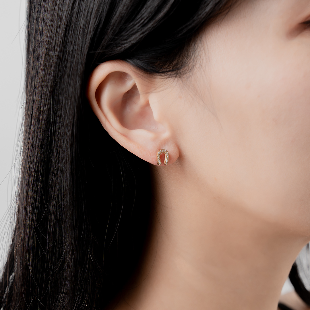 miramira微光｜白鑽馬蹄耳環D5769-金89906