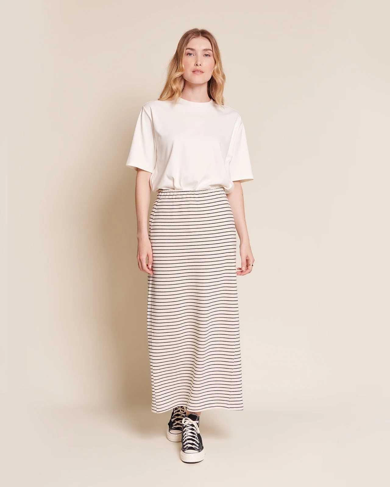 The Alma Skirt in Organic Cotton - Stripes | émoi émoi