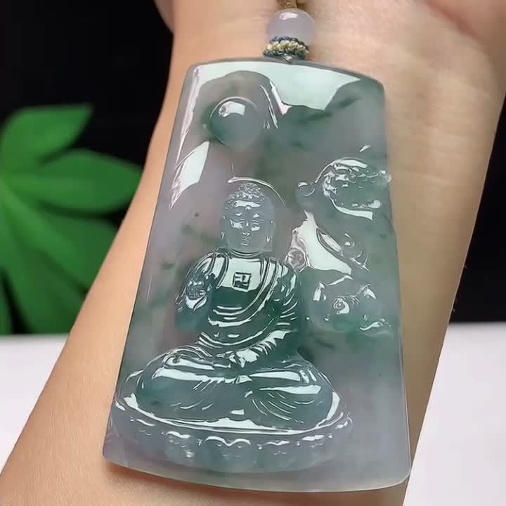 118343 翡翠冰飄花阿彌陀佛