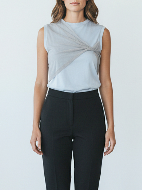 TELA 扭轉背心(淺藍)