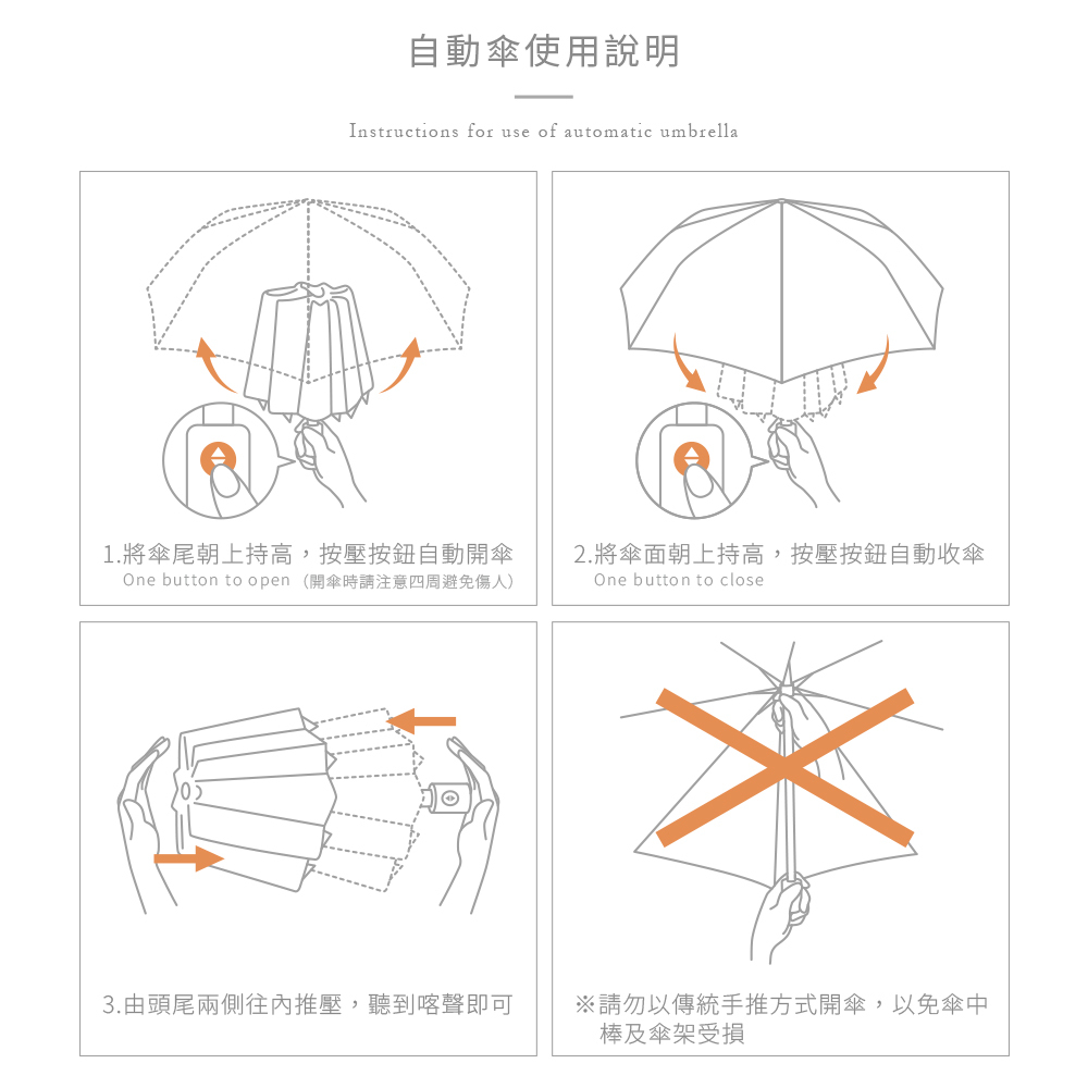 安全自動傘操作說明