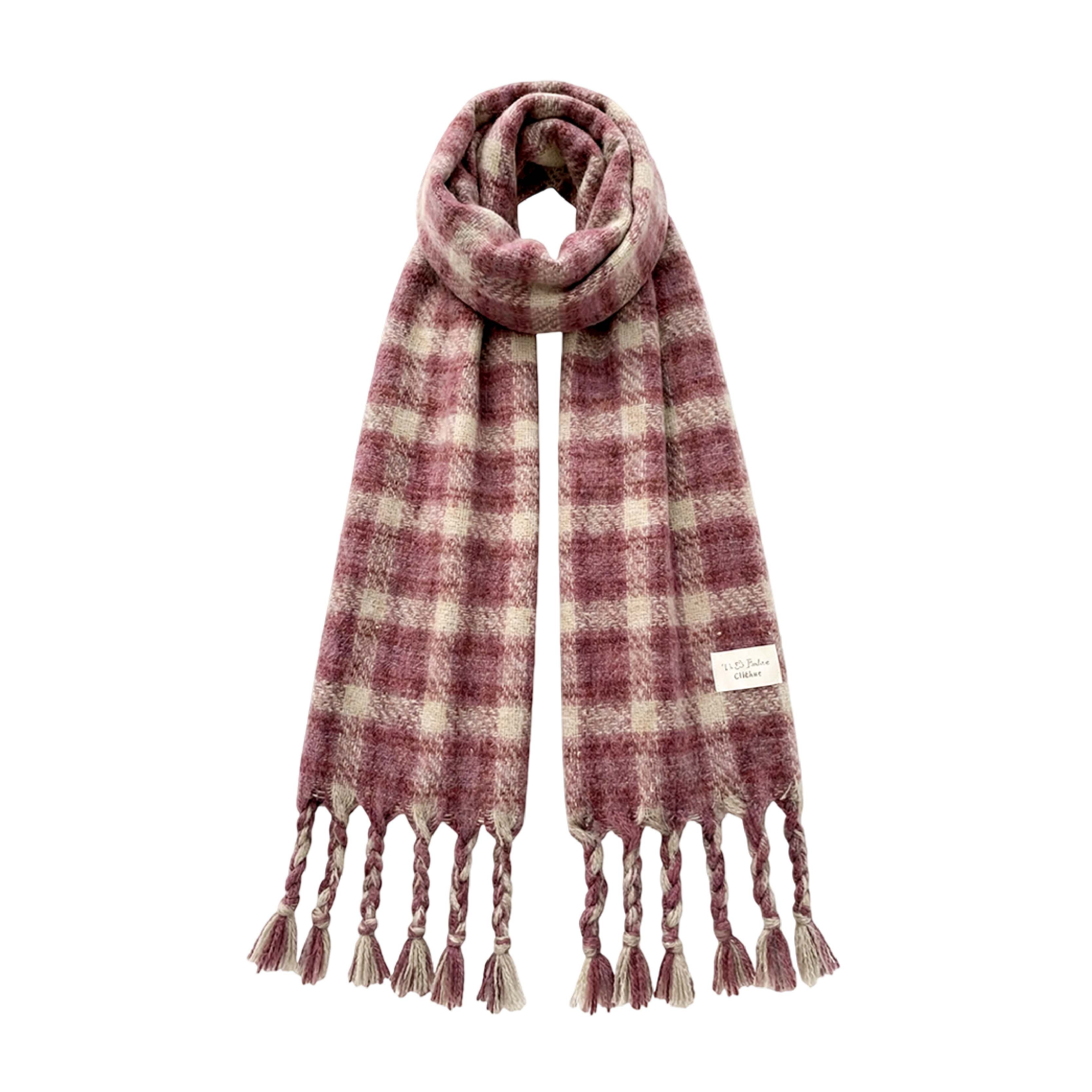 英倫羊毛天絲混仿披肩圍巾 (4色) 43CC7012