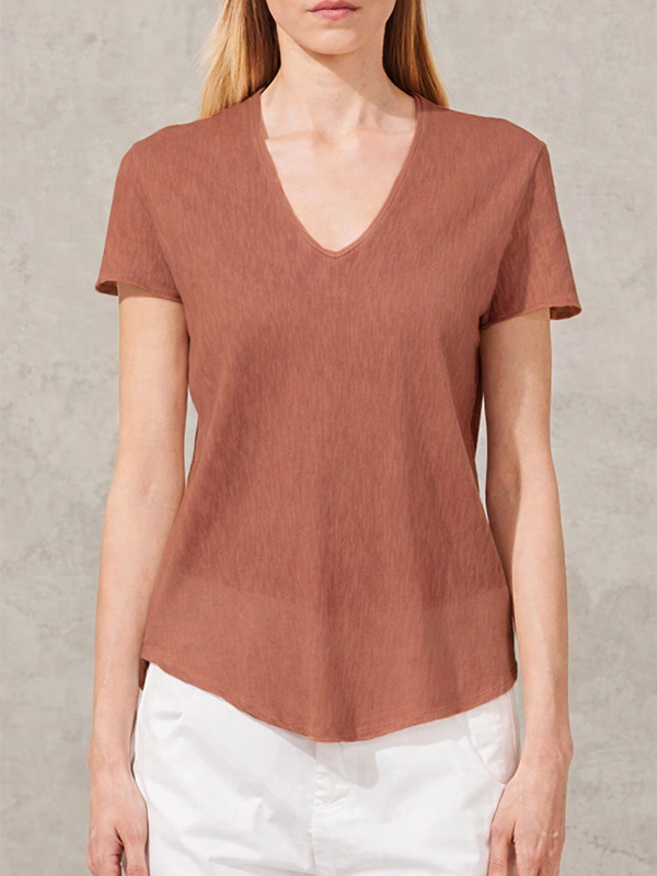 TRANSIT V領上衣(磚紅)