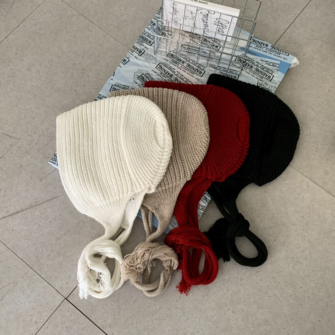 慢慢耳語 雙辮針織兜帽