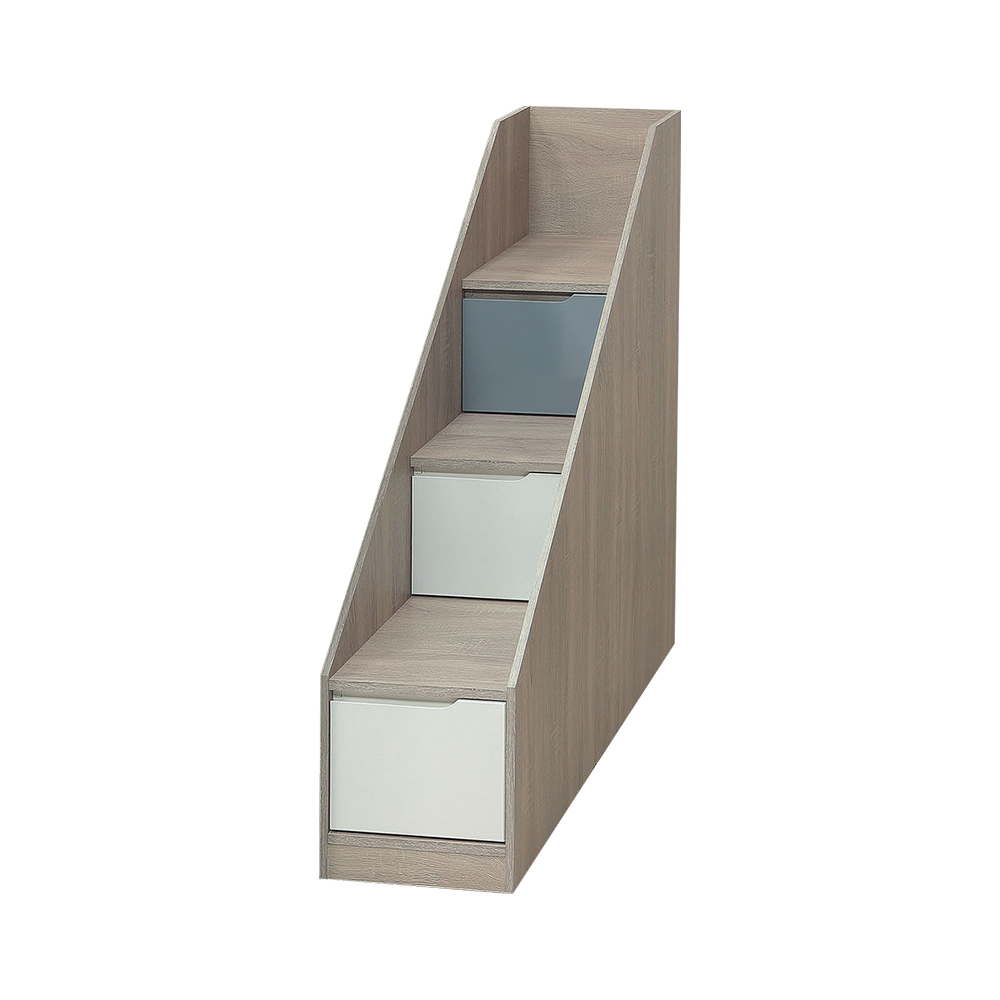 伍迪1.3尺多功能收納樓梯櫃/三抽置物櫃-高114cm