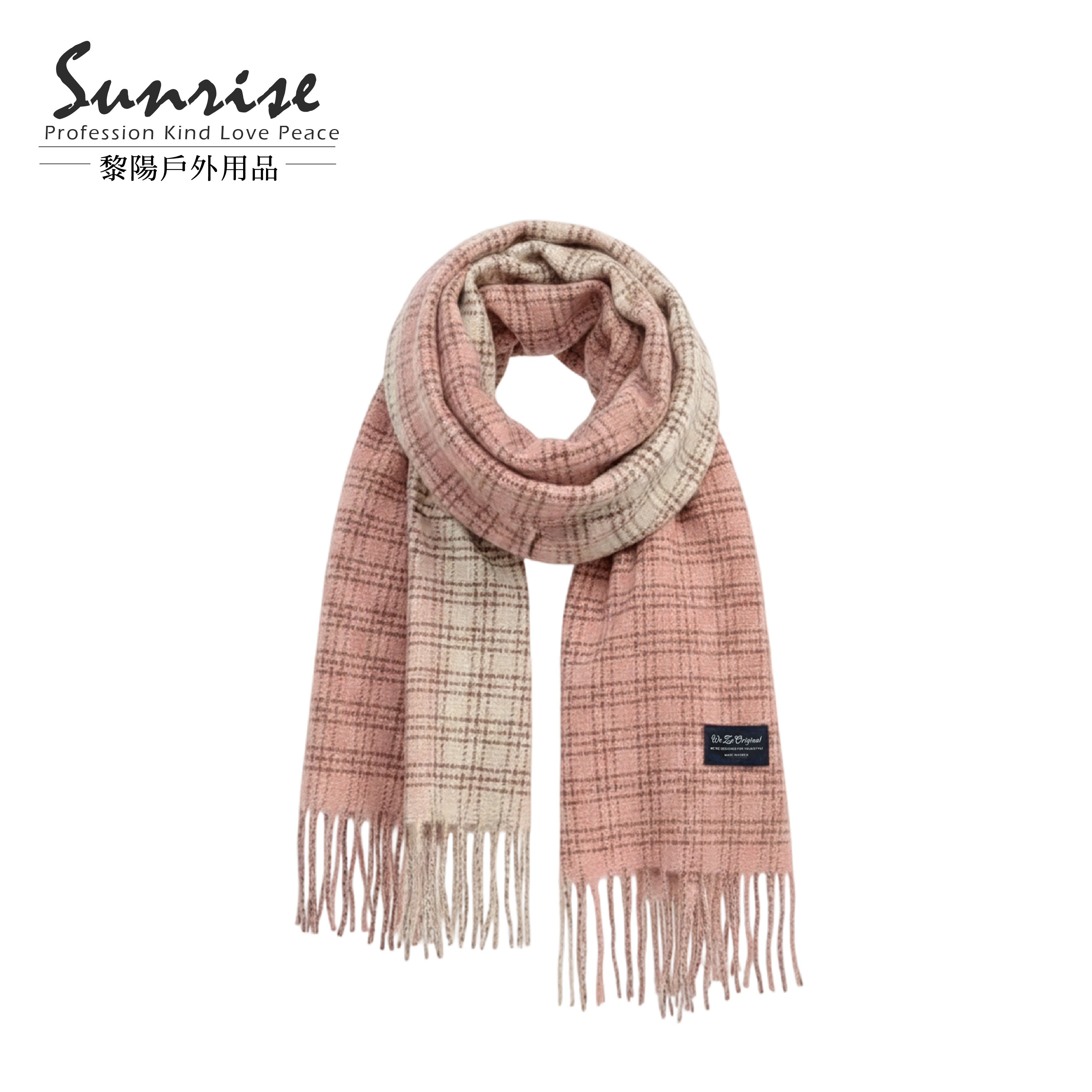 韓系羊毛天絲混仿披肩圍巾 (粉色) 43CC7011