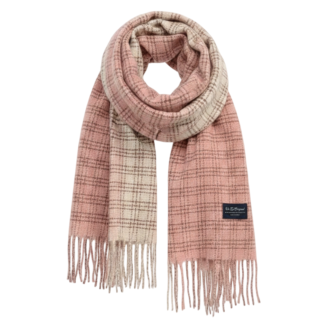 韓系羊毛天絲混仿披肩圍巾 (粉色) 43CC7011