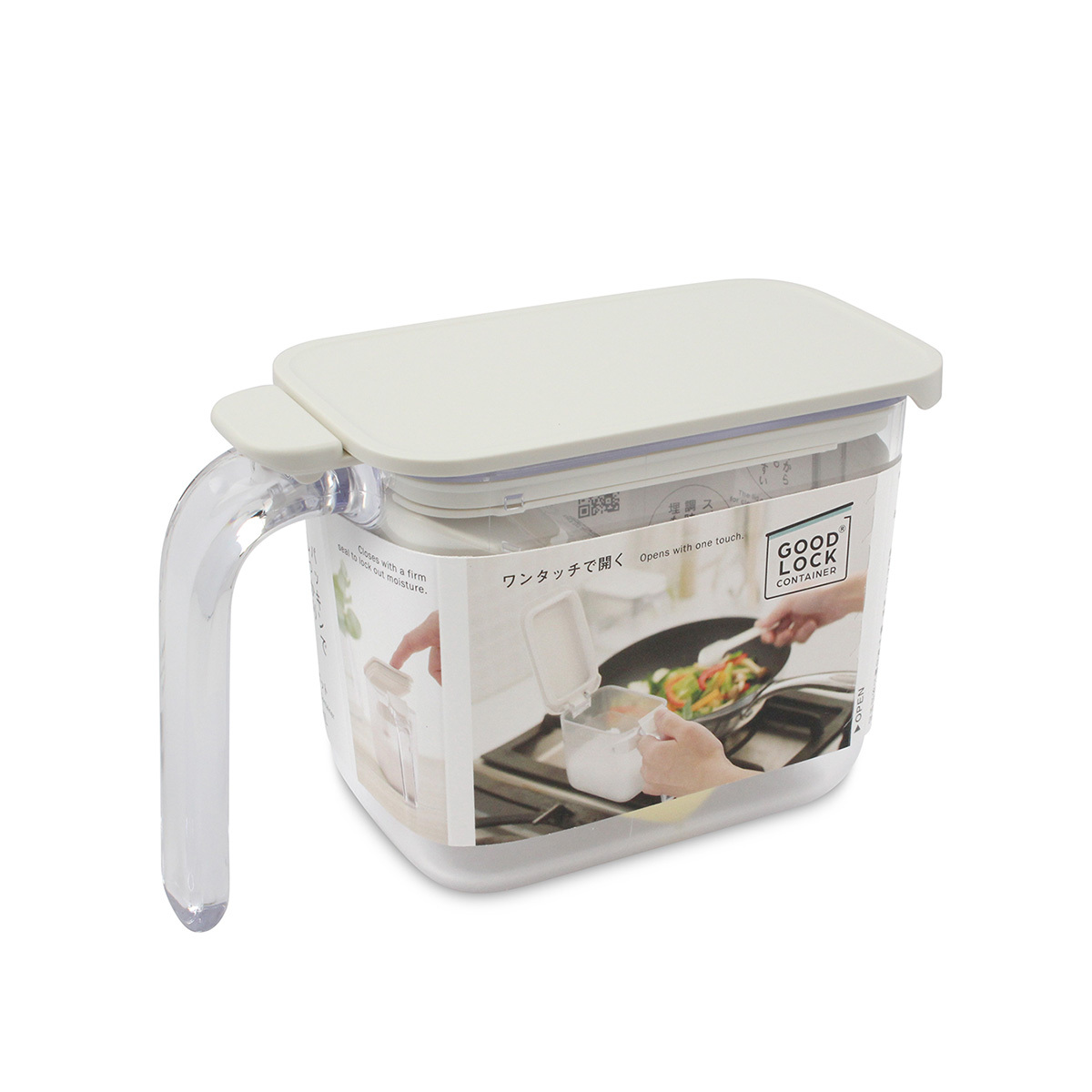 日本 MARNA GOOD LOCK Container- 370ml 單頭調味盒 (白色) -K736W