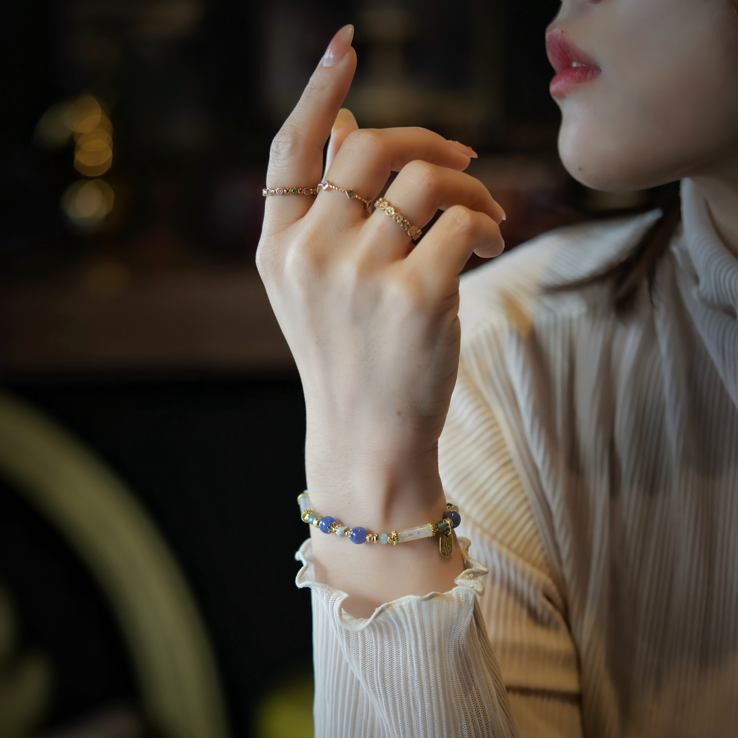 剛好｜丹泉石白水晶磷灰石手鍊 C1765