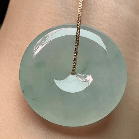 118347 翡翠冰種飄花平安扣 (28.3mm直徑)