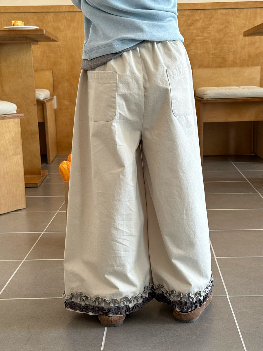 個性花瓣褲腳直筒褲(90-170)