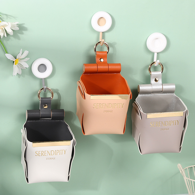 輕奢居家壁掛 皮革收納盒