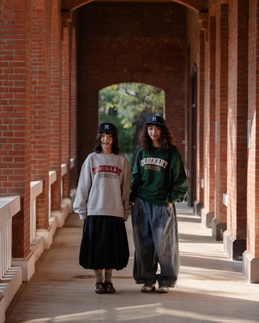 Ordinary 經典學院Logo鯨魚電繡大學Tee