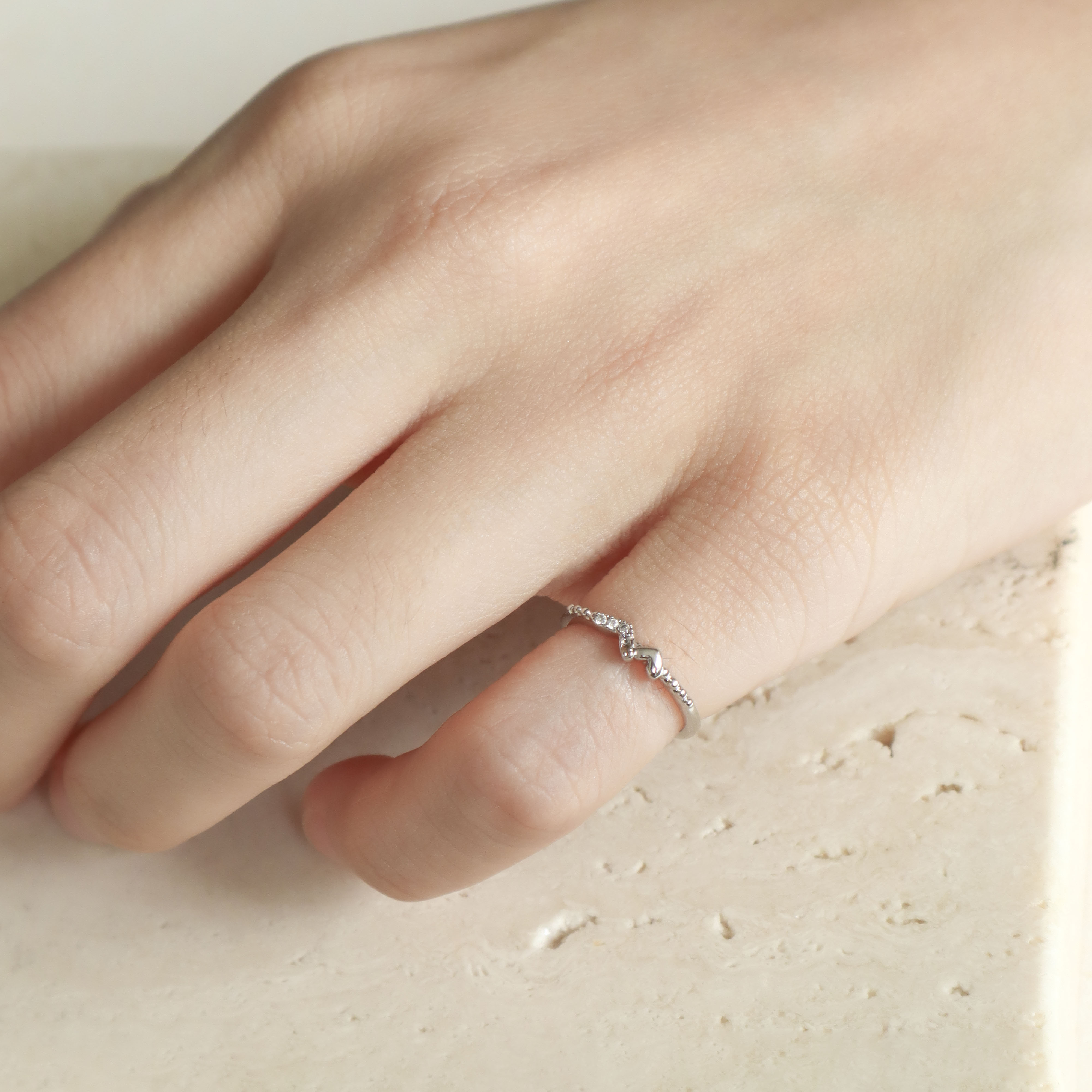 Silver/小雙心尾戒