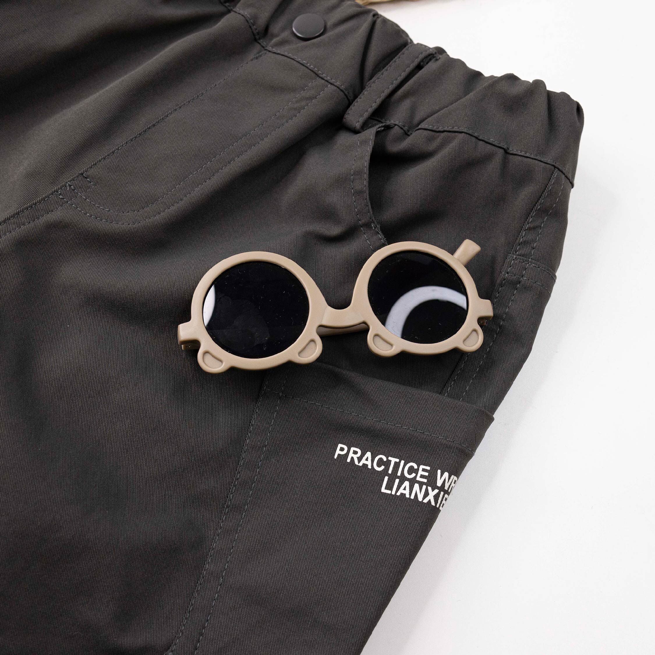 【H55782】個性字母側口袋設計休閒褲＊二色