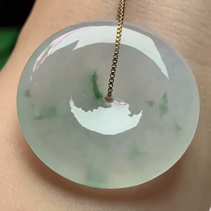 118351 翡翠飄花平安扣 (33.7mm直徑)