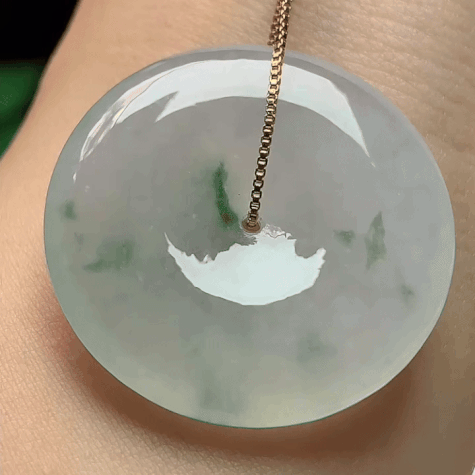 118351 翡翠飄花平安扣 (33.7mm直徑)