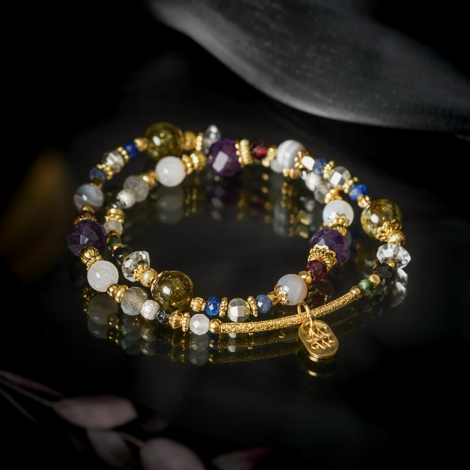 雙面女伶｜沙弗萊紫水晶雙圈手鍊 C1767