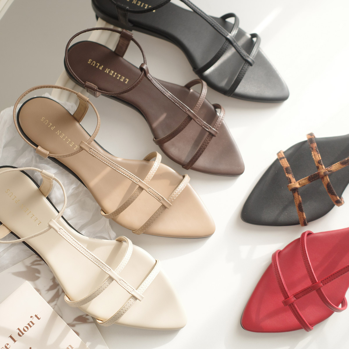 纖細魅力 雙T細帶尖頭平底涼鞋【FX2122】