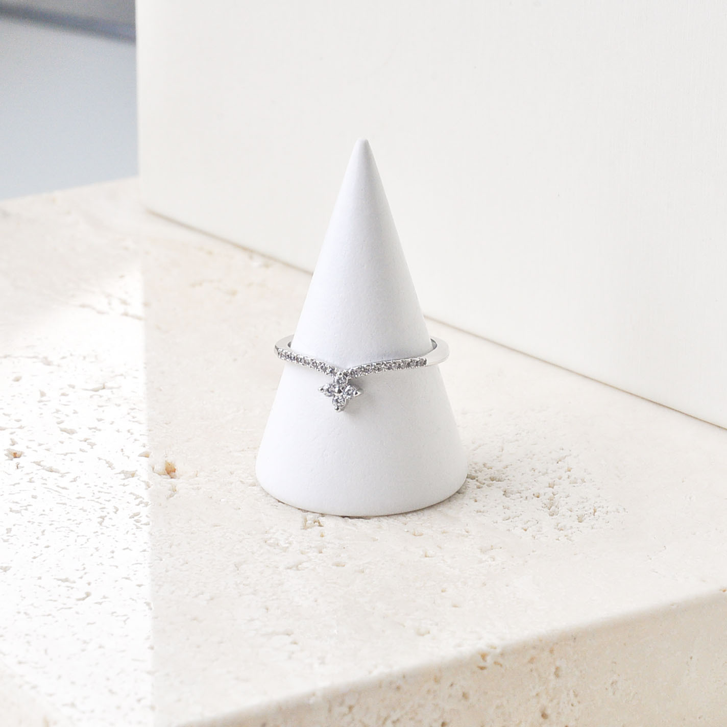 Silver/微笑十字花冠尾戒