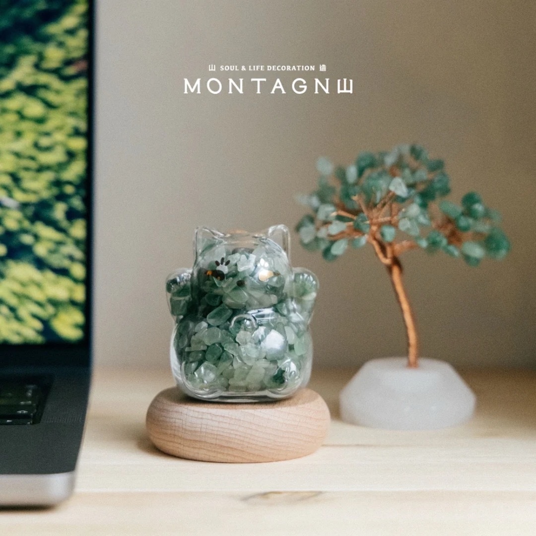 Montagne 晶運招財貓 x 原礦水晶樹 馬上開運套組