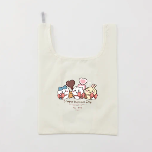 2026 Chiikawa Happy Valentine's Day Eco Bag, Large Size (蝴蝶結款,4色)