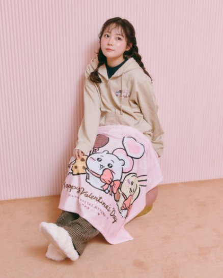 2026 Chiikawa Happy Valentine's Day Blanket (蝴蝶結款)