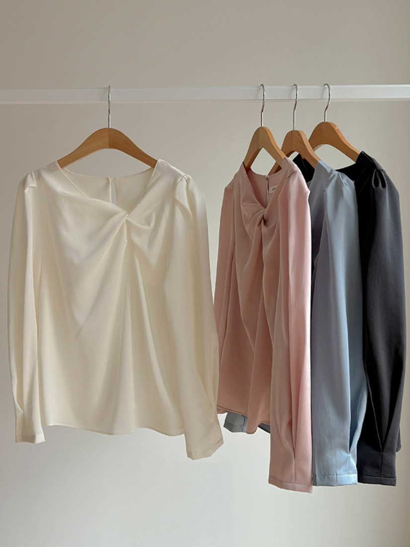 Enya 氣質扭結襯衫 [ 5色 / Free ]