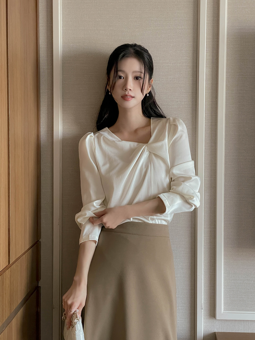 Enya 氣質扭結襯衫 [ 5色 / Free ]