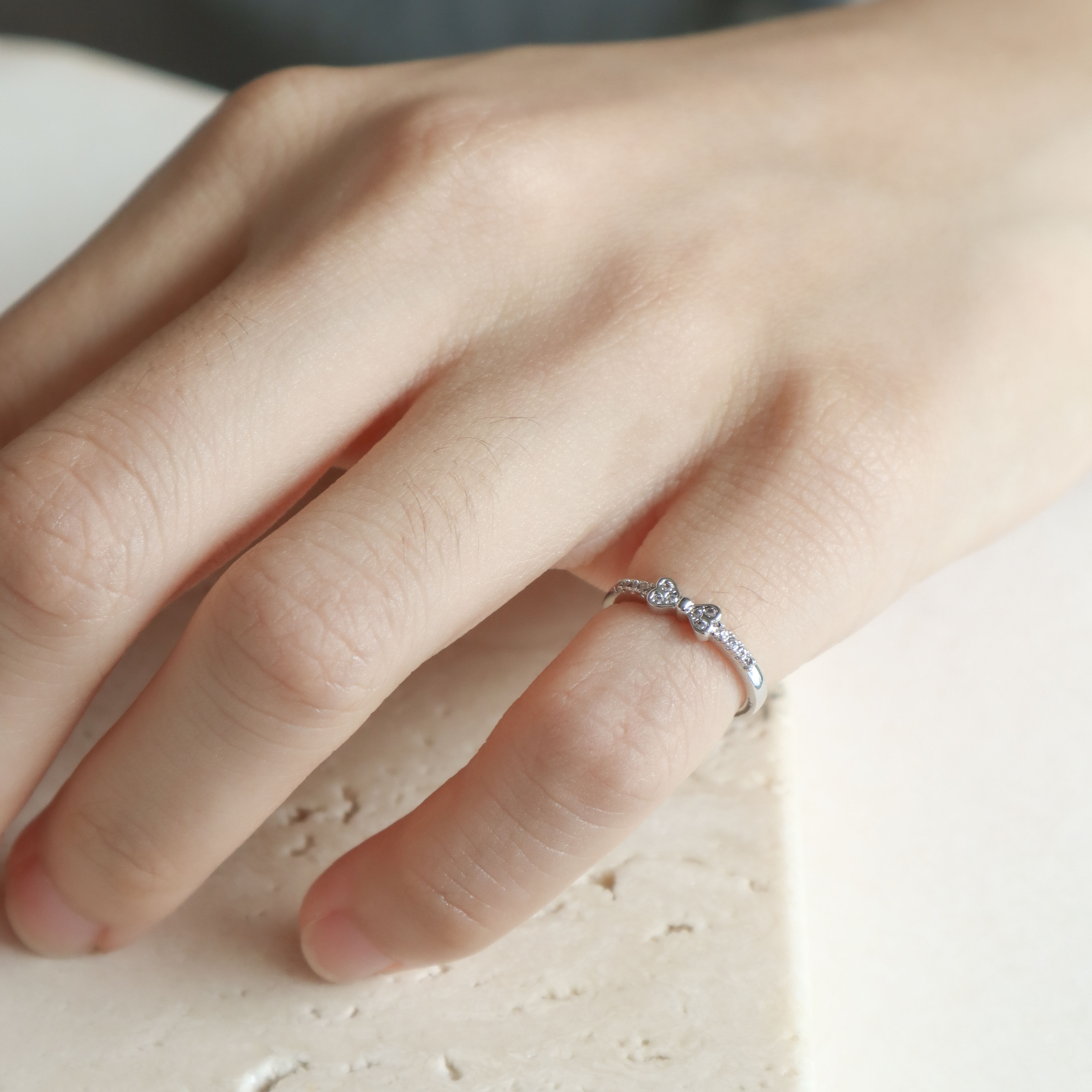 Silver/小蝴蝶結尾戒