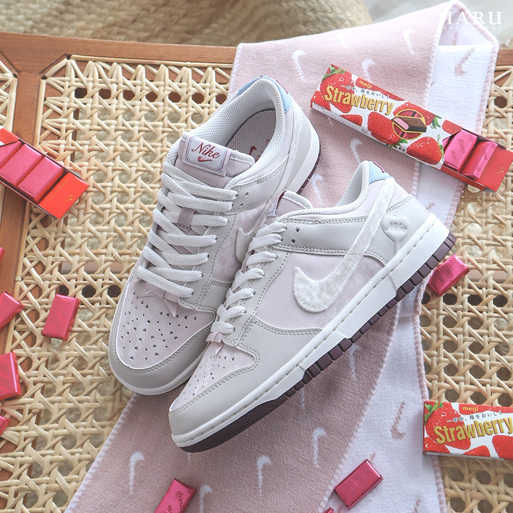 現貨 Nike Dunk Low 情人節限定 奶油櫻花粉 淺粉 寶寶藍 毛絨勾 刺繡 愛心 蝴蝶結 IQ1145-610