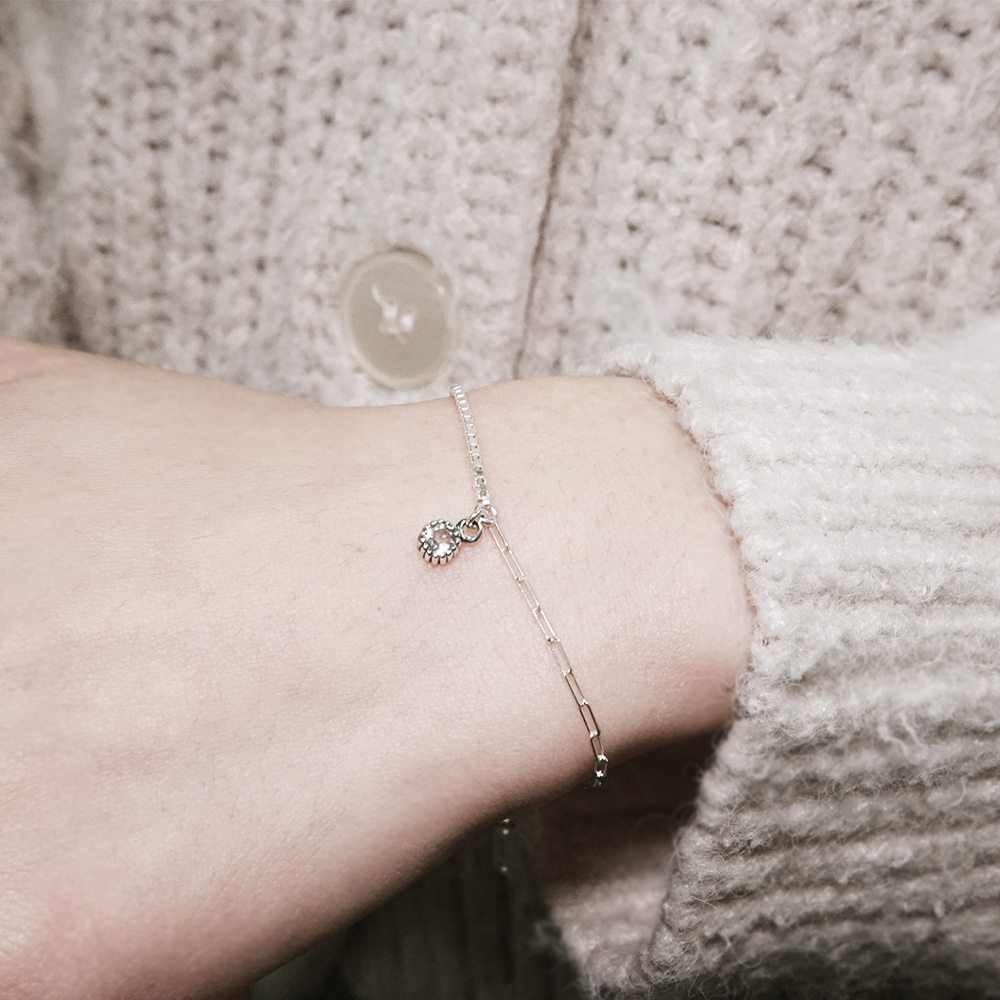 【快速出貨】【網路限定】漫步威尼斯 半半手鍊 天然石款 925純銀 女生手鍊