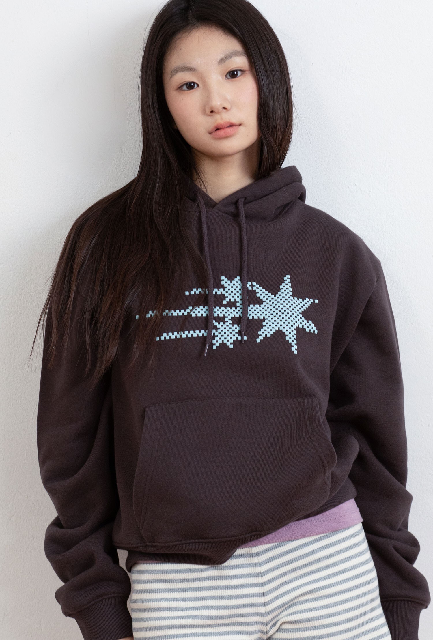 Niceghostclub MOSAIC 3STAR CROP HOODIE 馬賽克 女款 短版 帽T