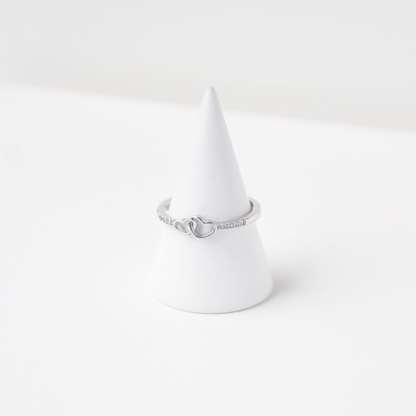 Silver/鏤空心環戒指