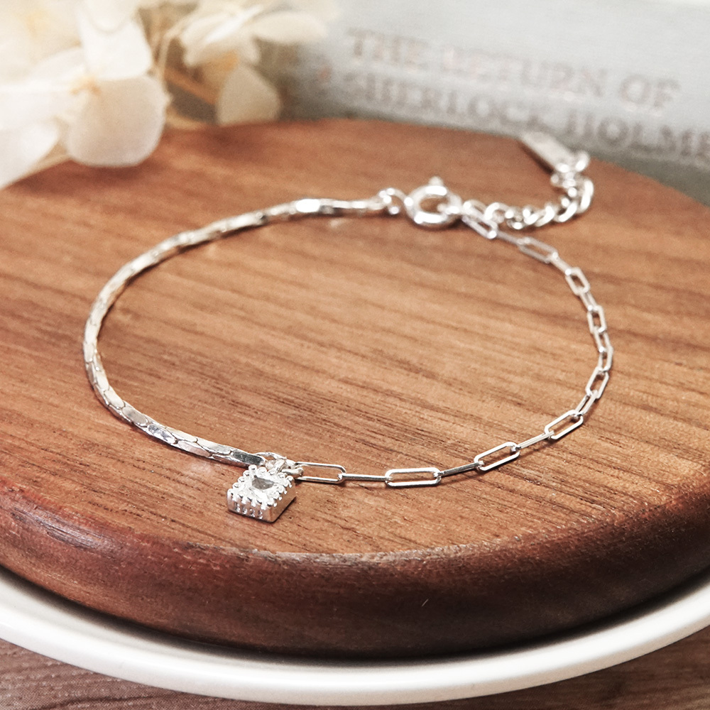 【快速出貨】【網路限定】仰望銀河 半半手鍊 小方鑽款 925純銀 女生手鍊